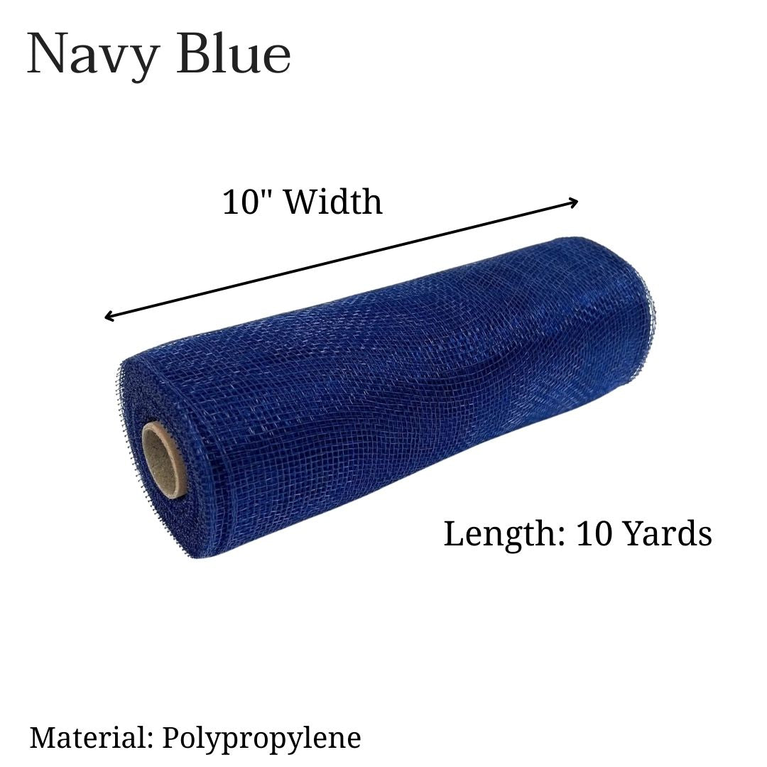 Navy Blue - Deco Mesh Solid Color - ( 10 Inch x 10 Yards )