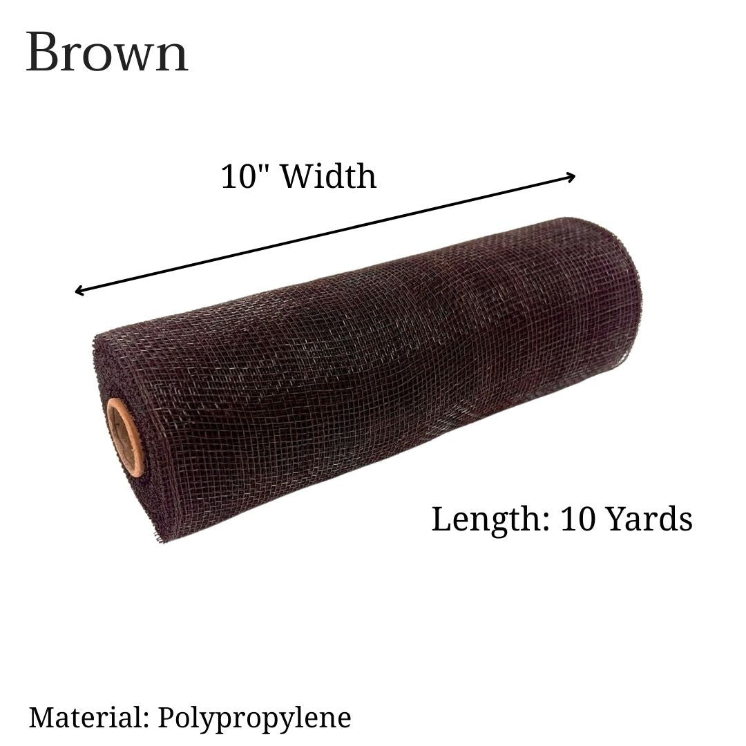 Pre-Order Now & Ship On February 27th - Brown - Deco Mesh Solid Color - ( 10 Inch x 10 Yards )