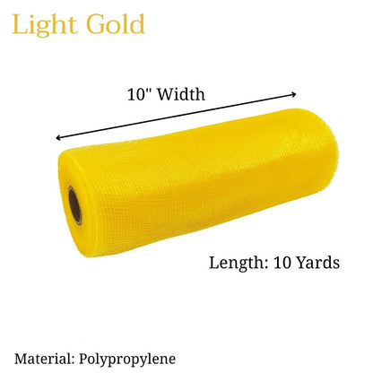 Light Gold - Deco Mesh Solid Color - ( 10 Inch x 10 Yards )