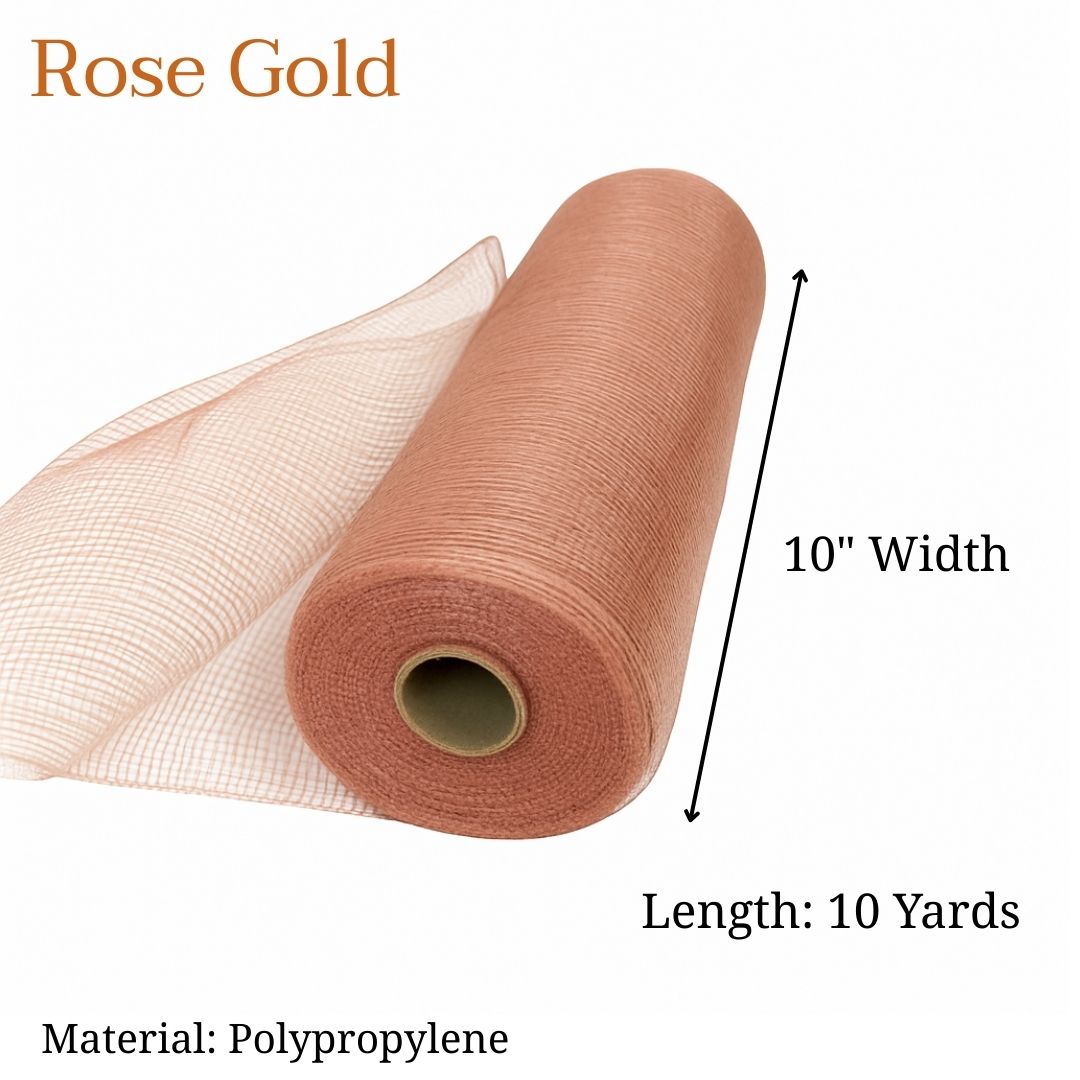 Rose Gold - Deco Mesh Solid Color - ( 10 Inch x 10 Yards )