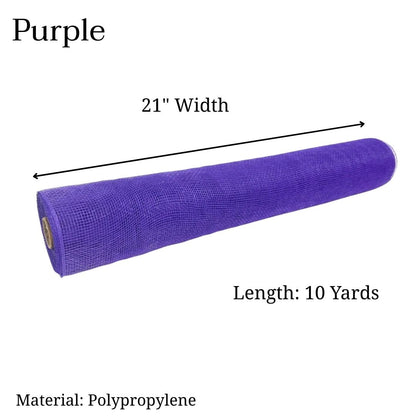 Purple - Deco Mesh Solid Color - ( 21 Inch x 10 Yards )