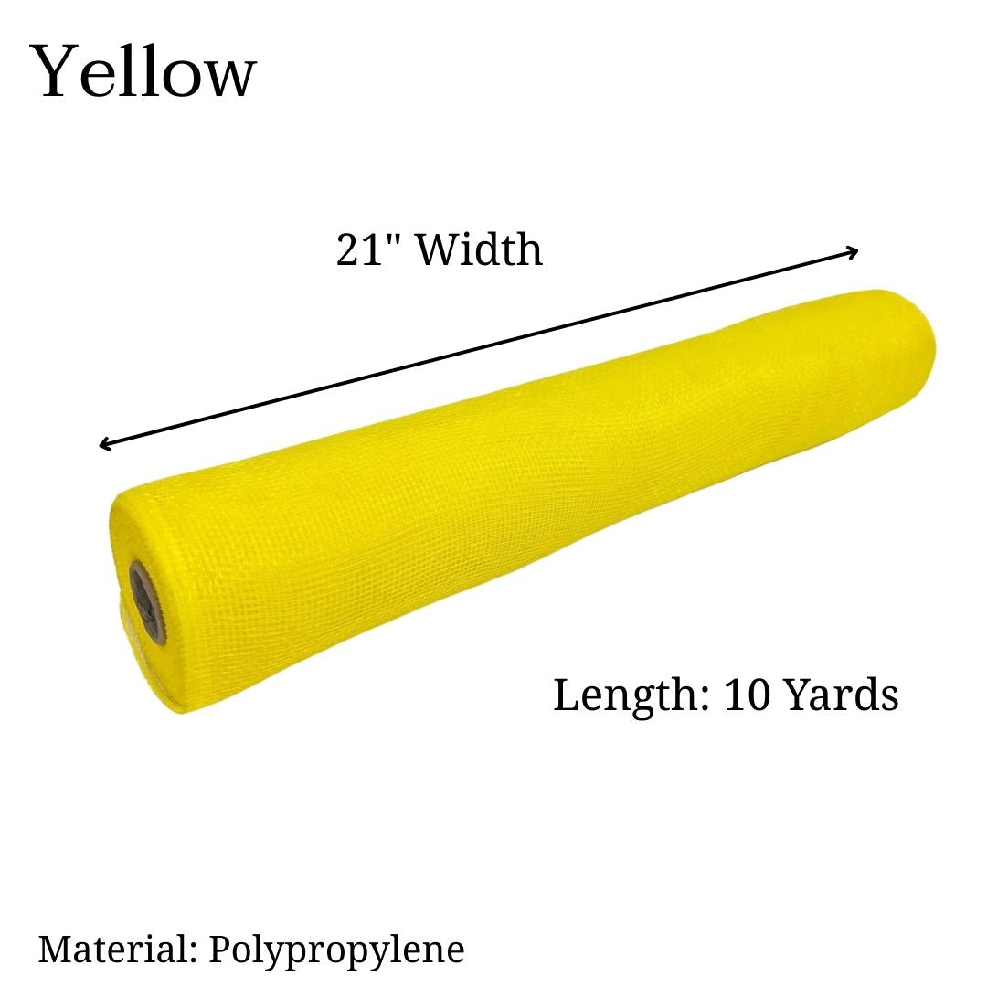 Yellow - Deco Mesh Solid Color - (21 Inch x 10 Yards )