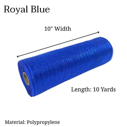 Pre-Order Now & Ship On February 27th - Royal Blue - Deco Mesh Metallic Stripes - ( 10 Inch x 10 Yards )