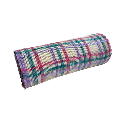 Pink/Green/Ivory/Purple Fabric Plaid Poly Burlap Deco Mesh - ( 9.5 Inch x 10 Yards )