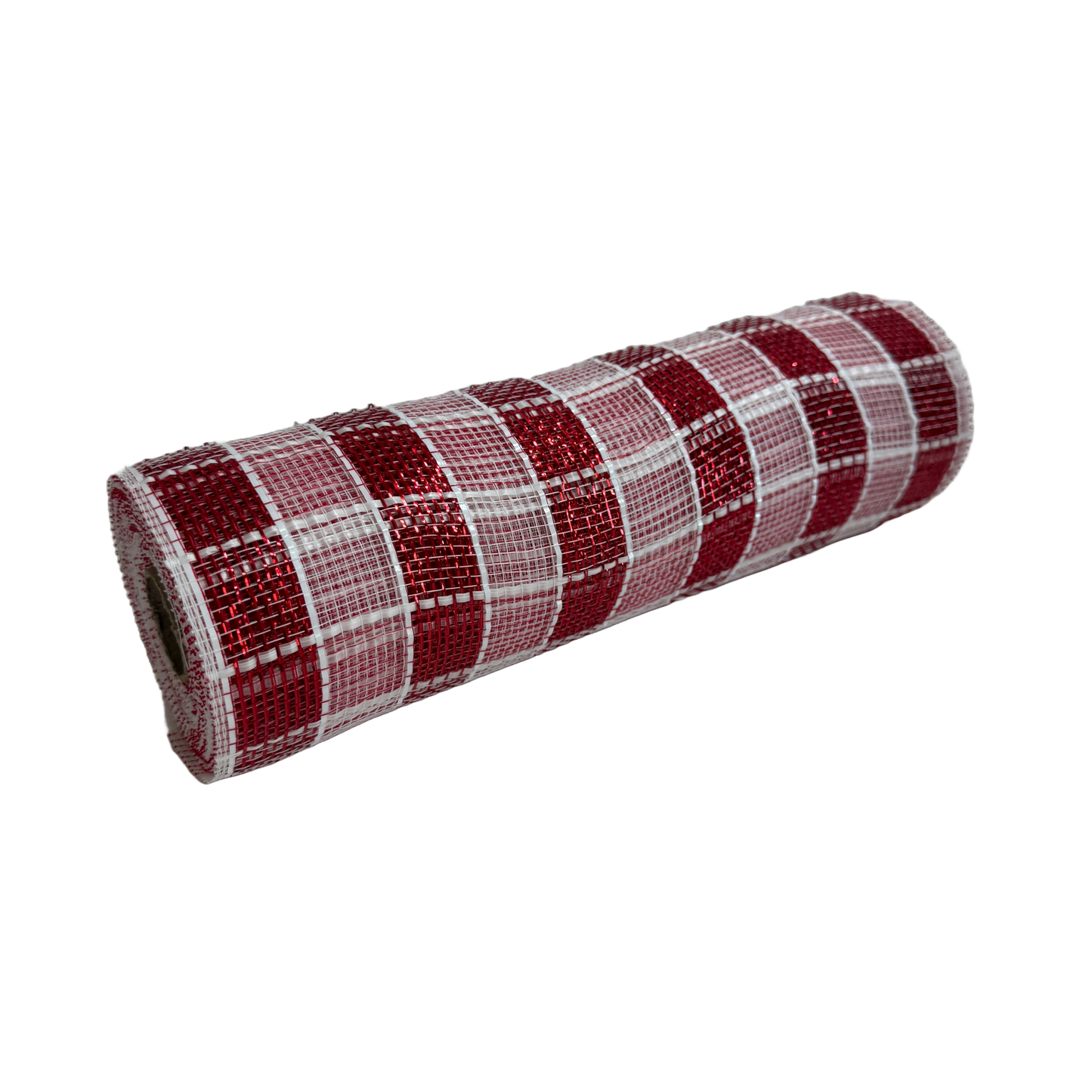 Red/White Deco Mesh - ( 10 Inch x 10 Yards )