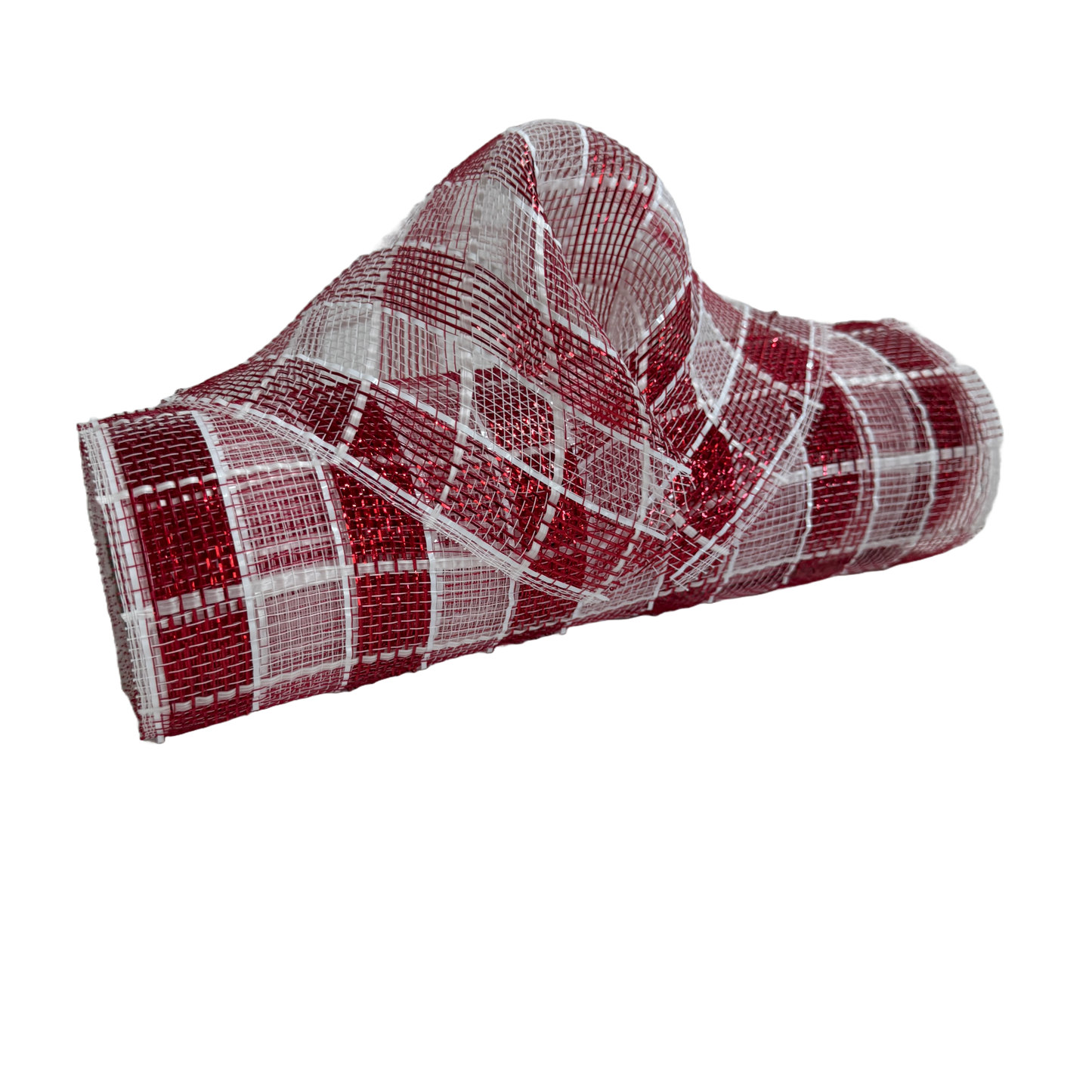 Red/White Deco Mesh - ( 10 Inch x 10 Yards )