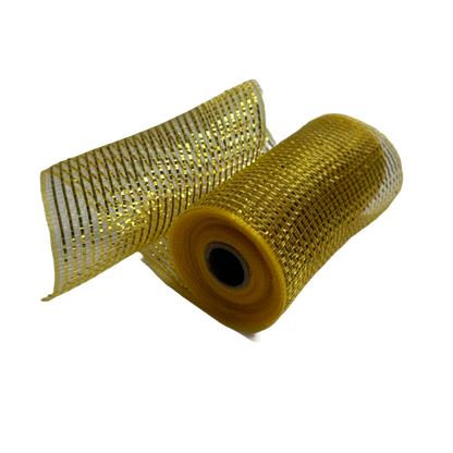 Light Gold Deco Mesh - ( 6 Inch x 10 Yards )