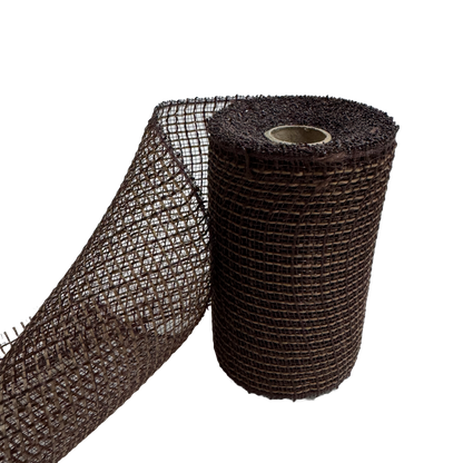Brown Poly Burlap Deco Mesh - ( 6 Inch x 10 Yards )