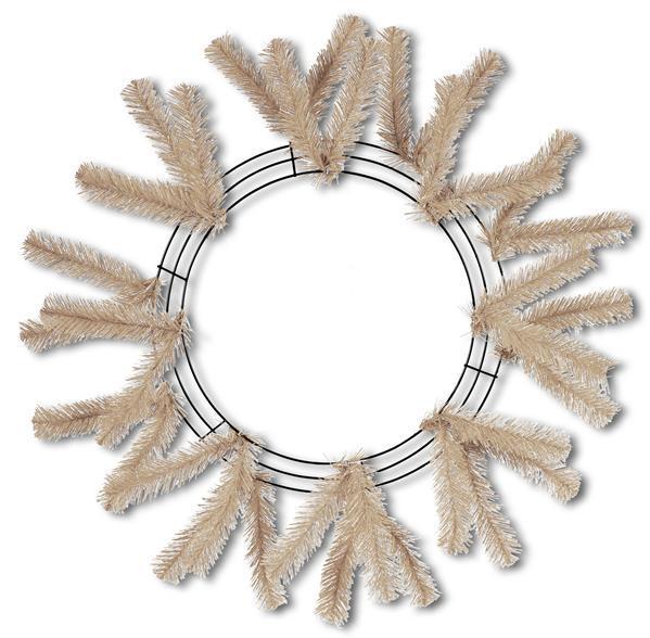 15-24" Tinsel Tips Work Wreath Form - Burlap