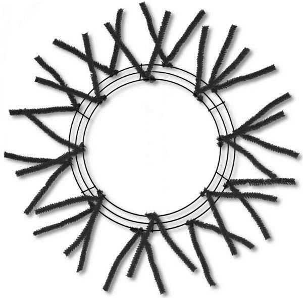 15-24" Tinsel Tips Work Wreath Form - Black