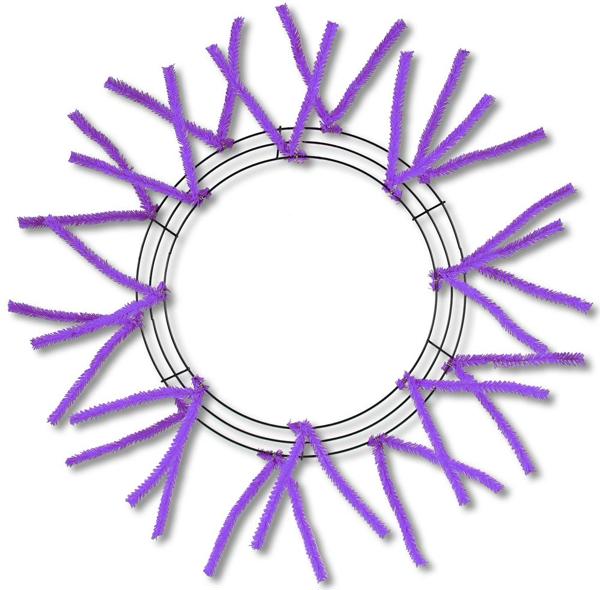 Pre-Order Now Ship On Jun 14th 2024 - 15 Inch Wire, 25 Inch OAD-Pencil Work, Wreath X18 Ties - Purple