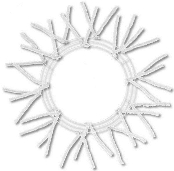 15-24" Tinsel Tips Work Wreath Form - White