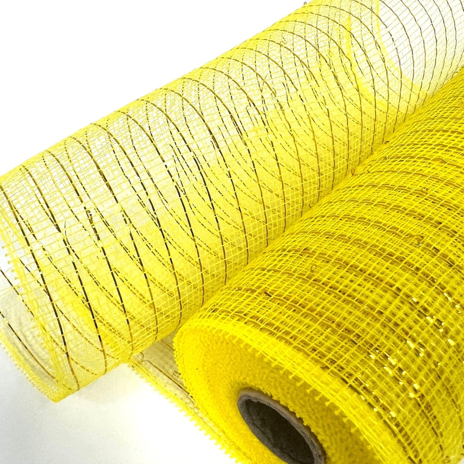 Deco Mesh Wraps Yellow Line Deco Mesh Wrap Metallic Stripes – BBCrafts.com