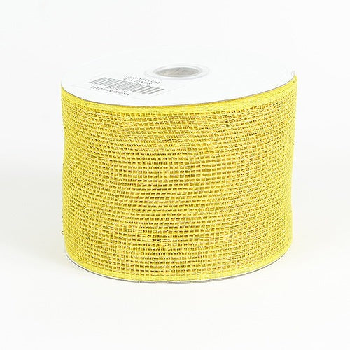Yellow - Metallic Deco Mesh Ribbons - ( 4 Inch x 25 Yards ) BBCrafts.com