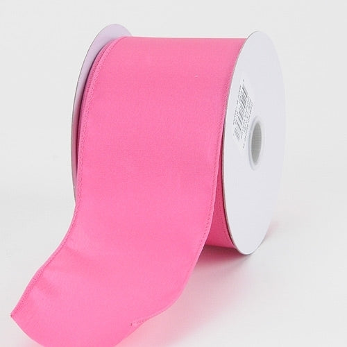 1-1/2 inch x 10 Yards Hot Pink Wired Budget Satin Ribbon