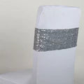 Sequin Chair Sash - Silver 5 pieces