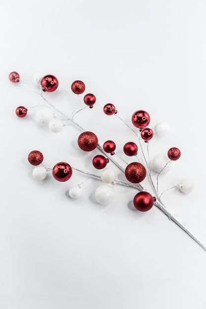 30 Inch Glitter Mixed Ball - White Red