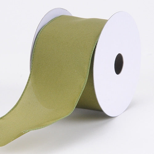 1-1/2 inch x 10 Yards Spring Moss Wired Budget Satin Ribbon