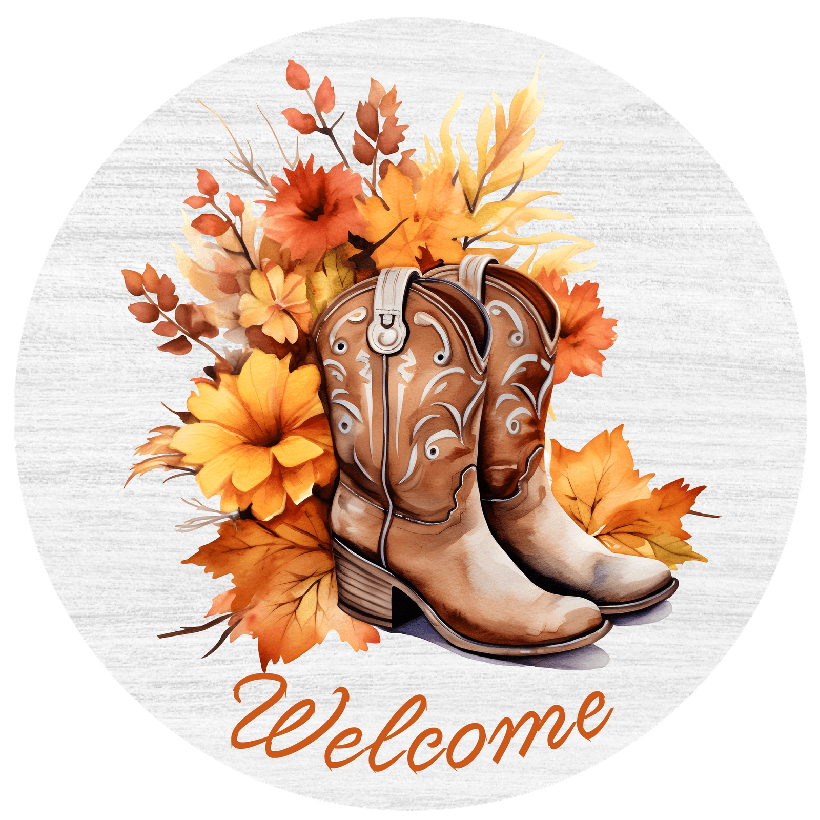 Fall Metal Sign: COMBAT BOOTS - Wreath Accent – BBCrafts.com