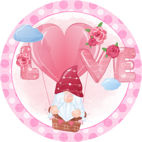 Valentine's Day Metal Sign: Gnome Love - Made In USA
