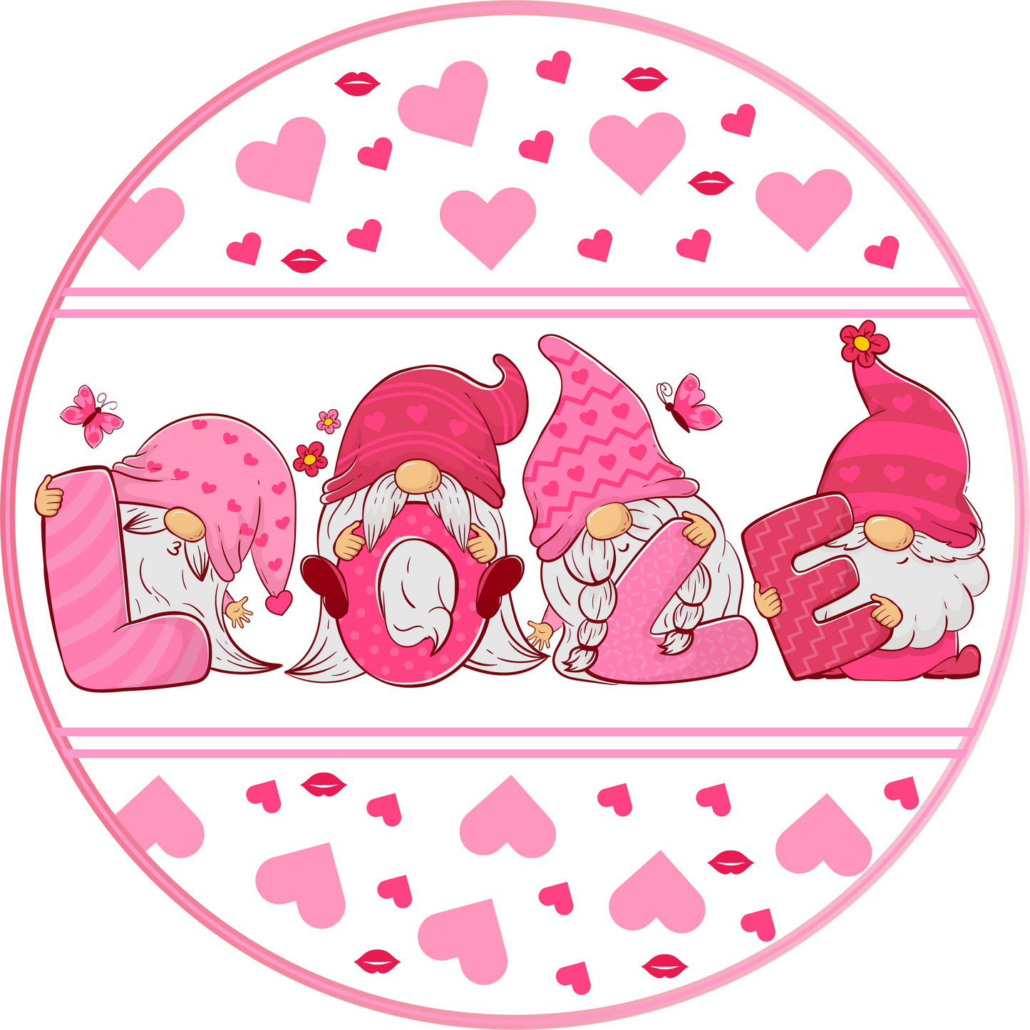 Valentine's Day Gnome's Love Metal / Vinyl Sign - Made in USA