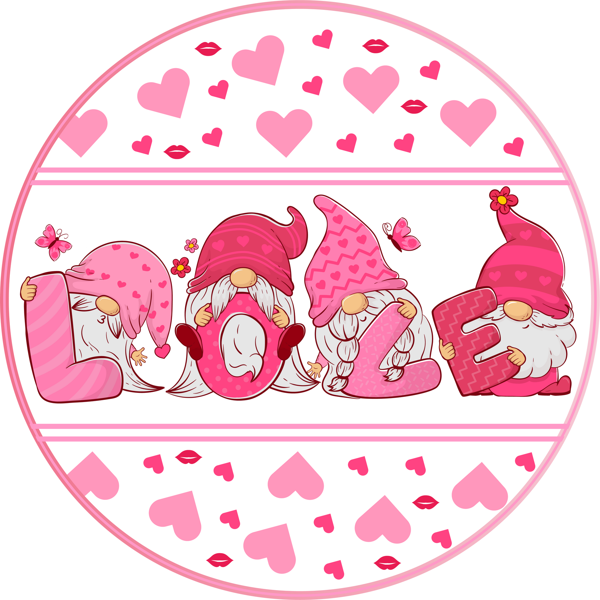 Valentine's Day Gnome's Love Metal / Vinyl Sign - Made in USA