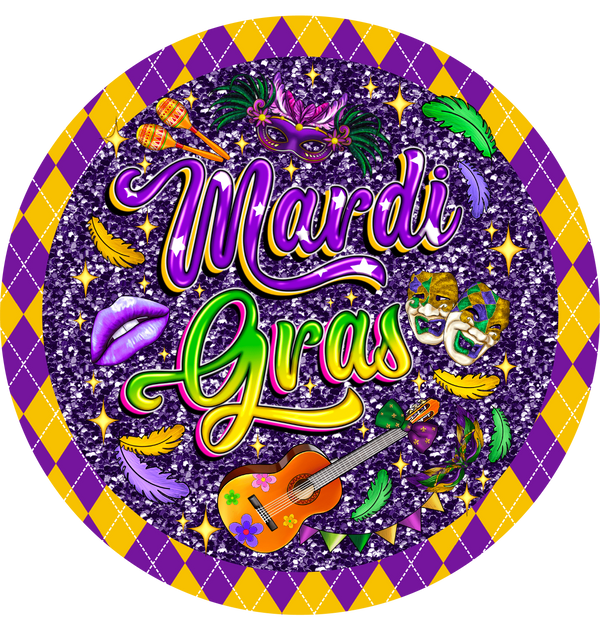 Mardi Gras Celebration Metal Sign - Made In USA