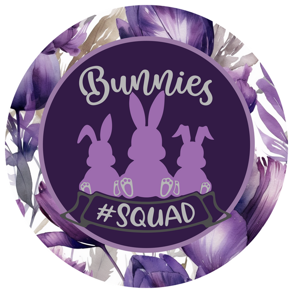 Spring & Easter Metal Sign: Bunnies Squad - Made In USA