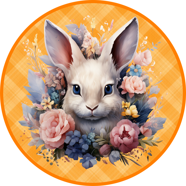 Easter Metal Sign: Bunnys with Flowers - Made In USA