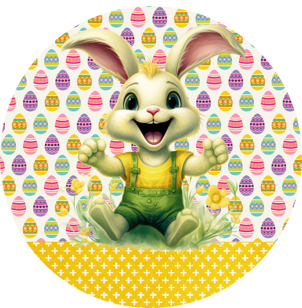 Spring & Easter Metal Sign: Cute Bunny - Made In USA