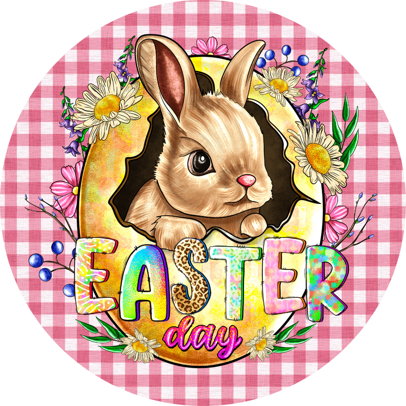Bunny  Easter Day Metal Sign - Made In USA
