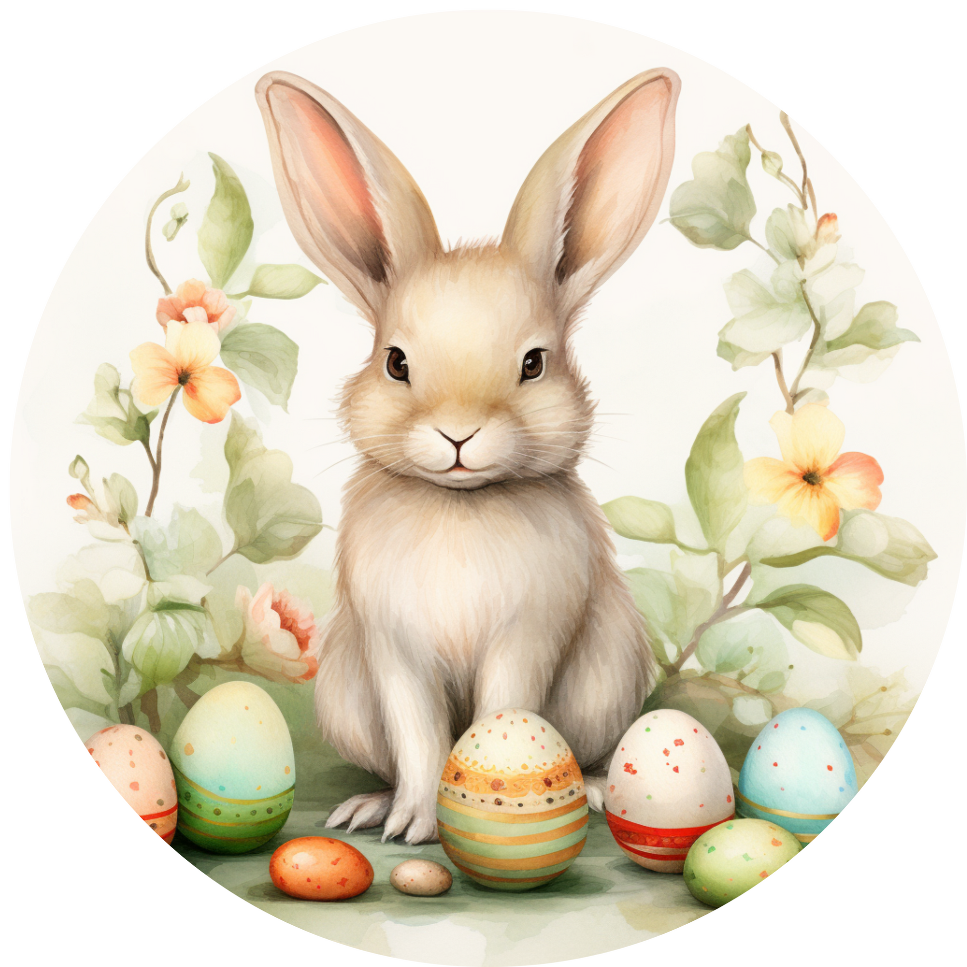 Easter Bunny Rabbit with Eggs Metal / Vinyl Sign - Made in USA