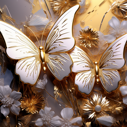 Golden Butterfly Metal Sign - Made in USA