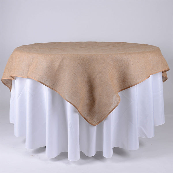 72x72 Inch Fine Rustic Jute Burlap Square Tablecloths