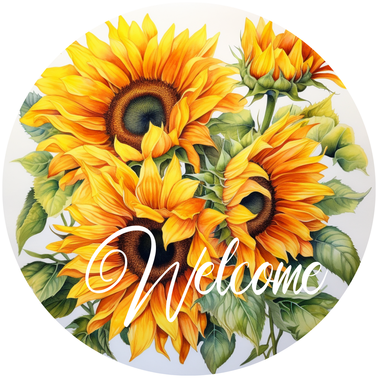 Welcome Sunflower Metal / Vinyl Sign - Made in USA