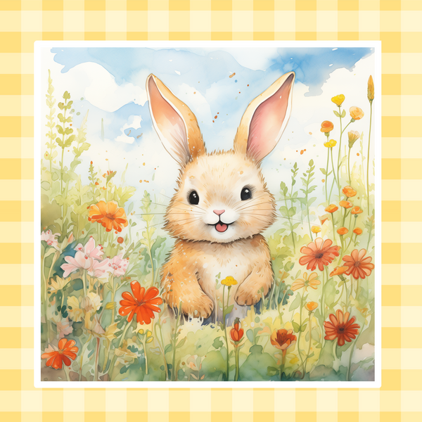 Easter Day Metal Sign: Cute Bunny - Made In USA