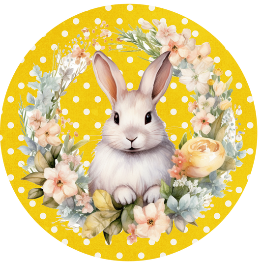 Spring Bunny Rabbit Metal / Vinyl Sign - Made in USA