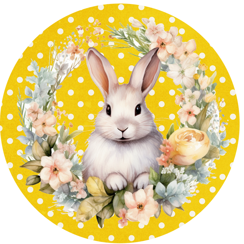 Spring Metal Sign: Bunny Rabbit - Made In USA