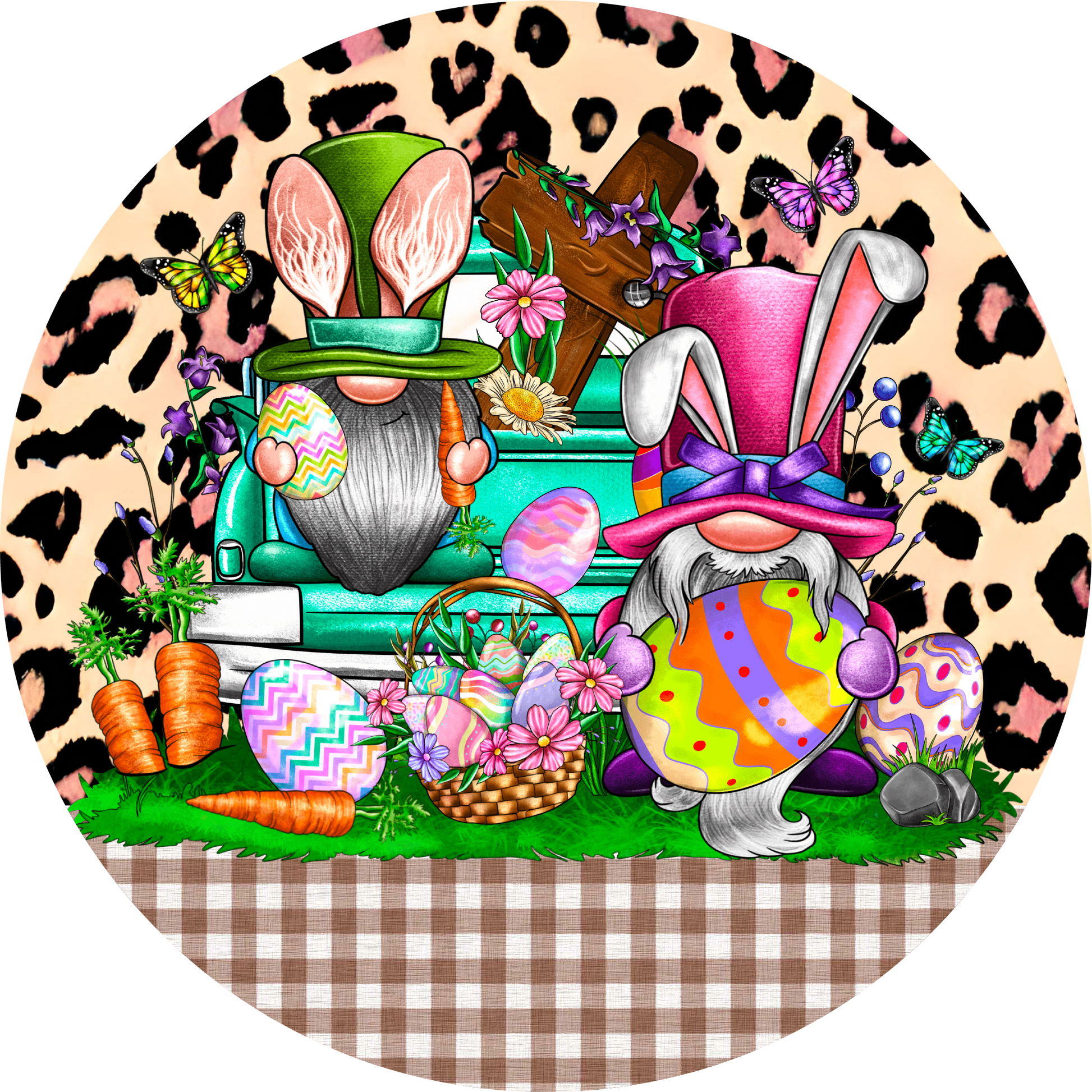 Easter Gnome with Eggs Metal / Vinyl Sign - Made in USA