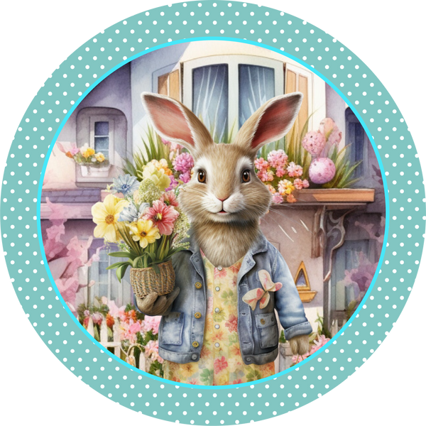 Easter Metal Sign: Bunny Rabbit - Made In USA