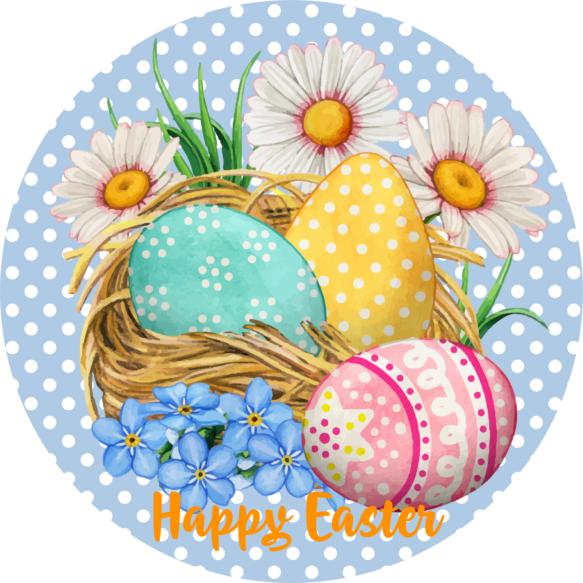 Happy Easter Eggs Metal / Vinyl Sign - Made in USA
