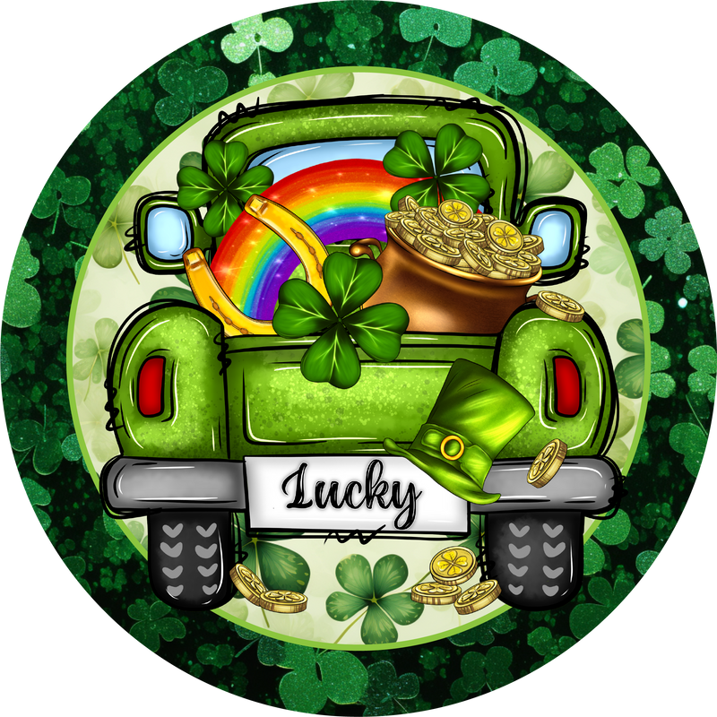 Saint Patrick's Day Metal Sign: Truck - Made In USA