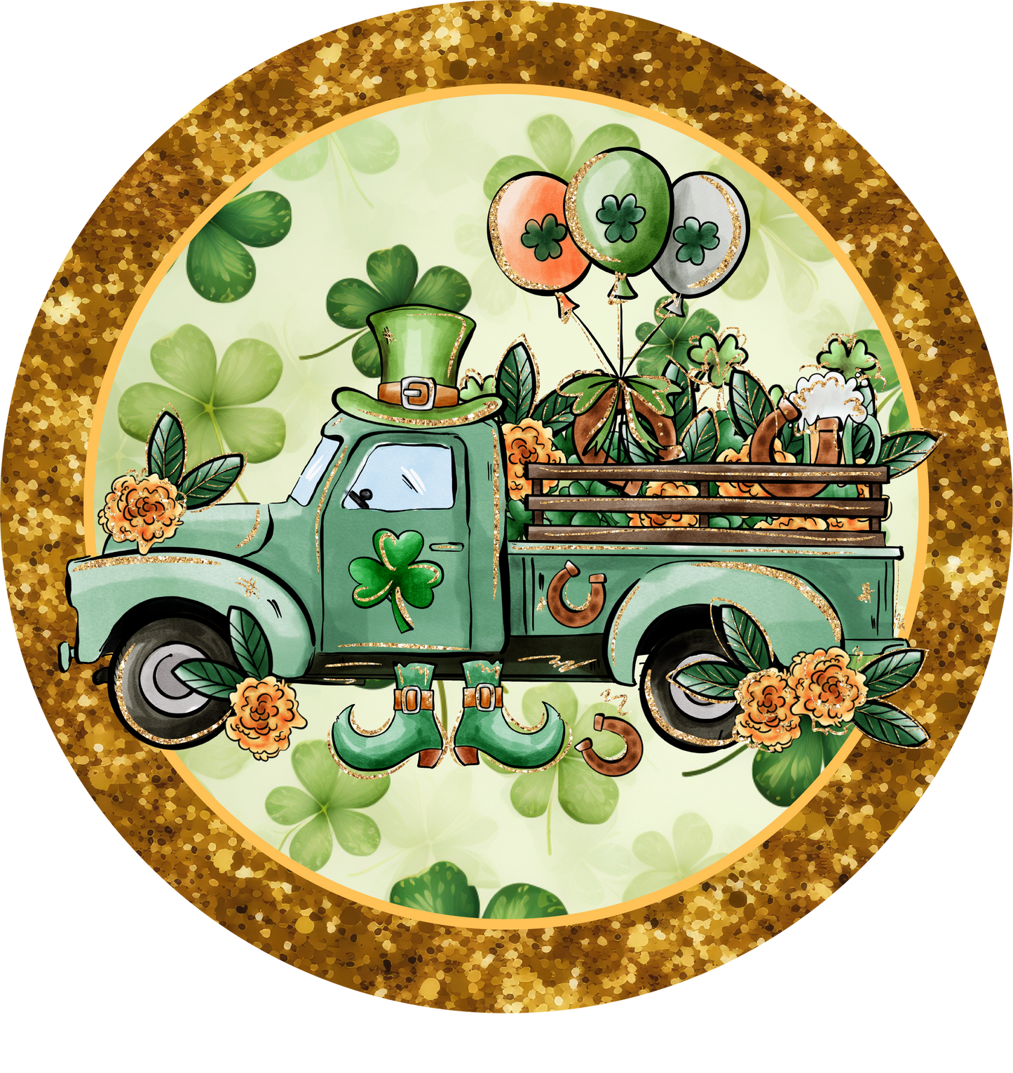 Saint Patrick's Day Truck Metal / Vinyl Sign - Made in USA