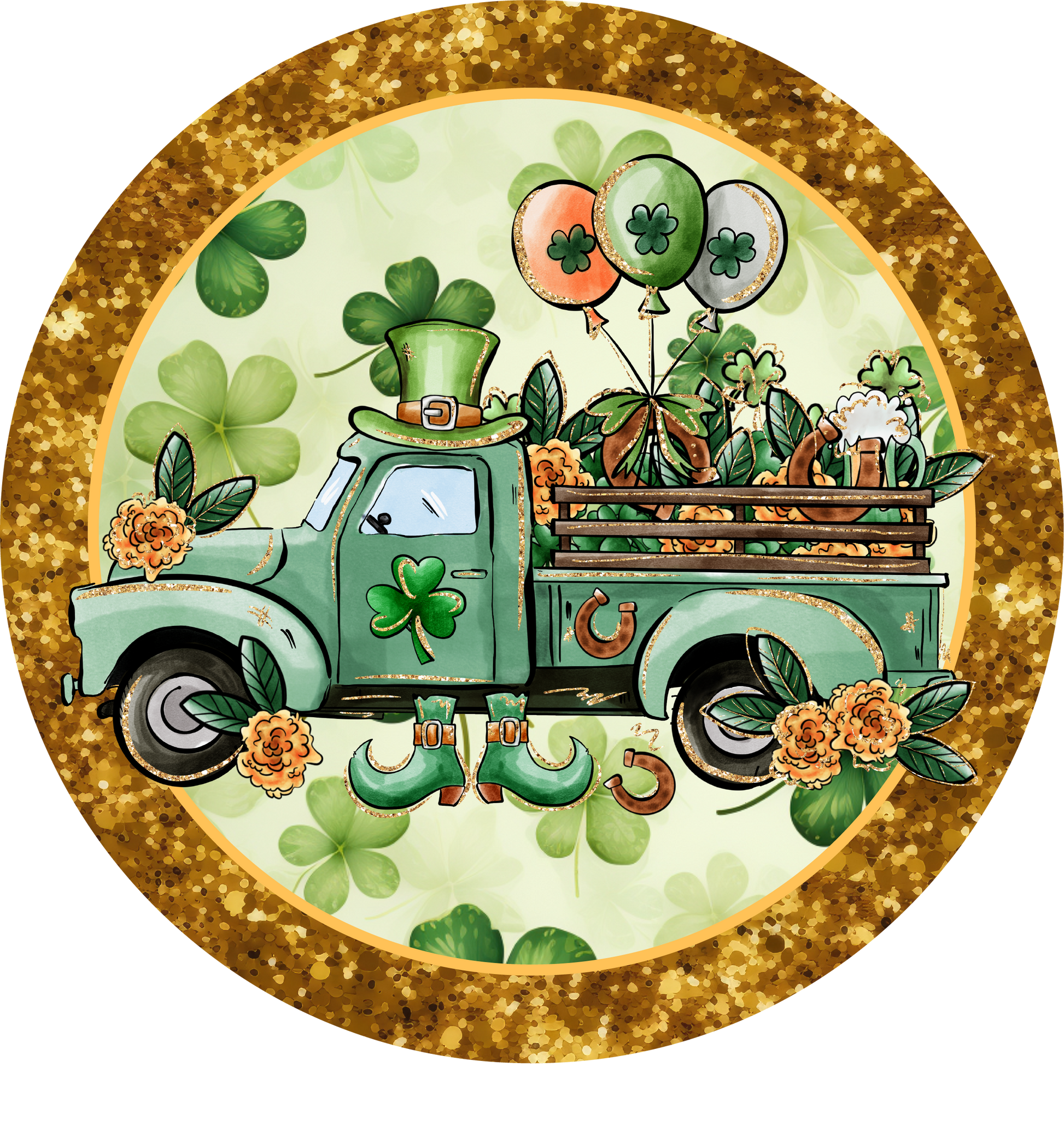 Saint Patrick's Day Truck Metal / Vinyl Sign - Made in USA