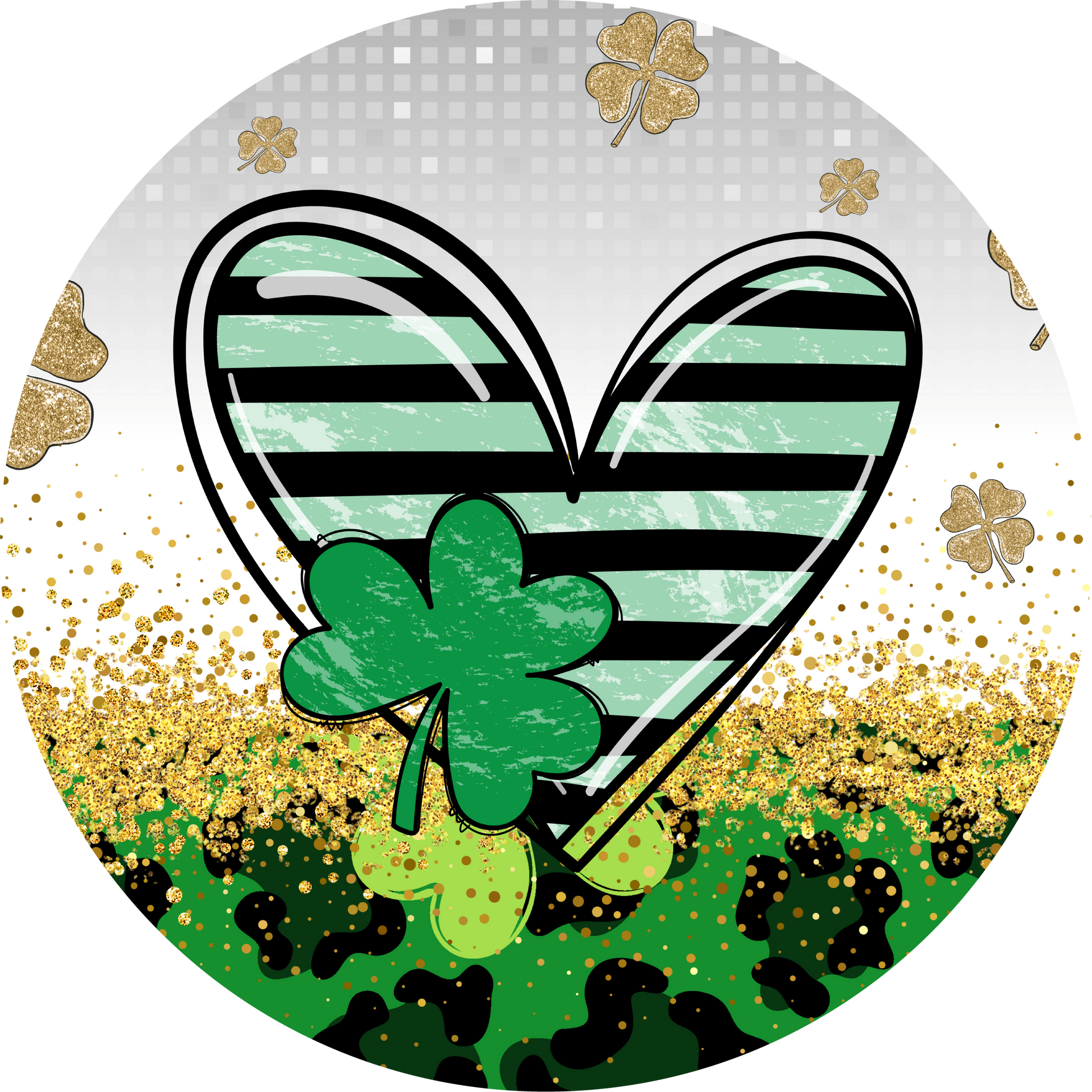 Saint Patrick's Day Clover Leaf with Heart Metal / Vinyl Sign - Made in USA
