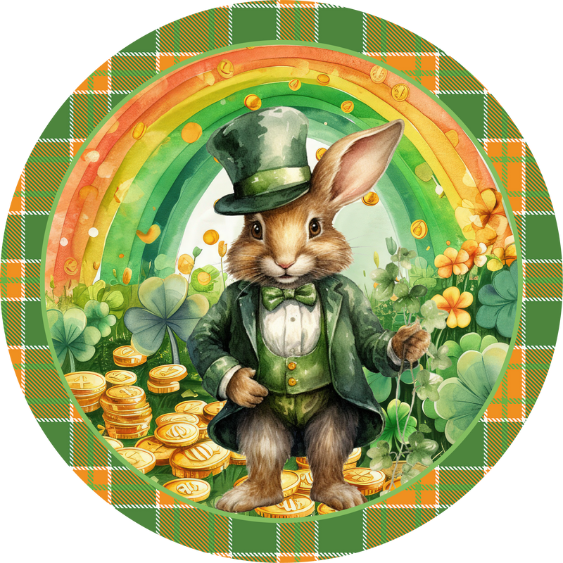 Saint Patrick's Day Metal Sign: Rabbit Bunny - Made In USA