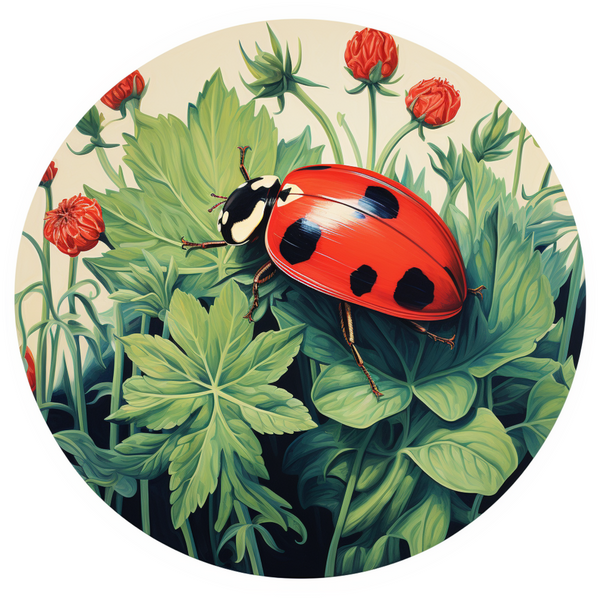 Red and Black Ladybug Metal Sign: Made In USA