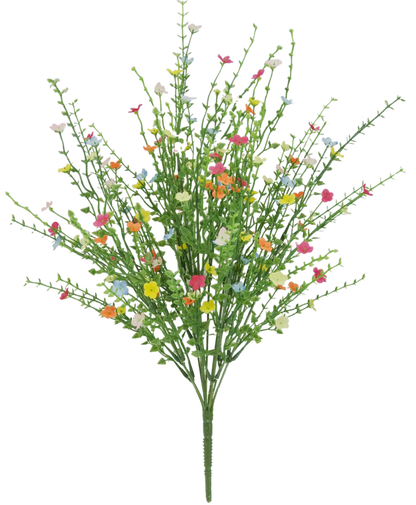 21 Inch Plastic Flowering Bush - Multi