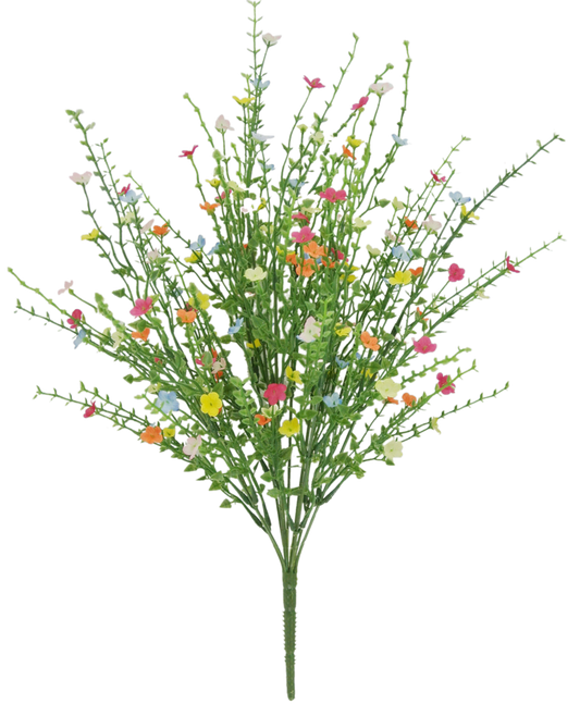 21 Inch Plastic Flowering Bush - Multi