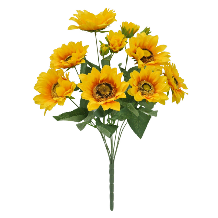 18 In Sunflower Bush X 9 Stems Yellow
